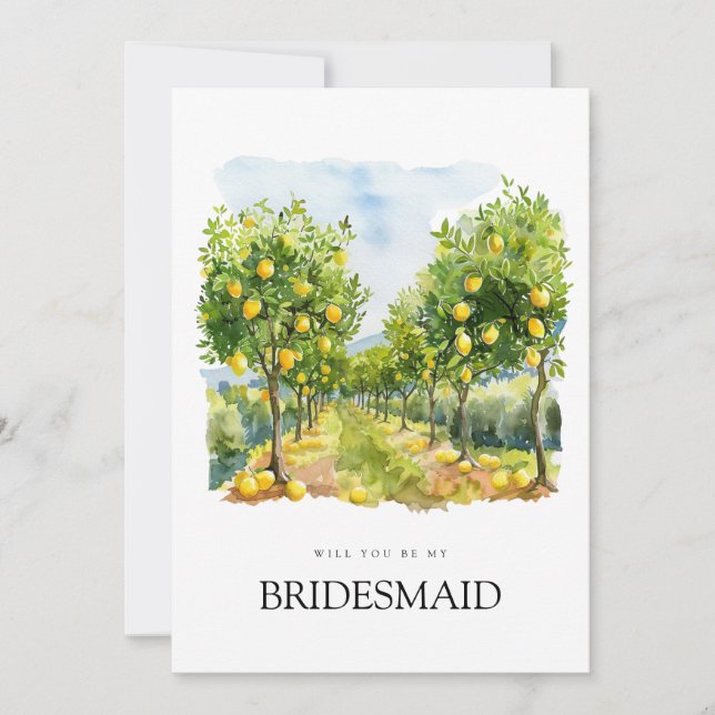 Frieri kort för medelhavets Lemon Tile Bridesmaid (Framsida)