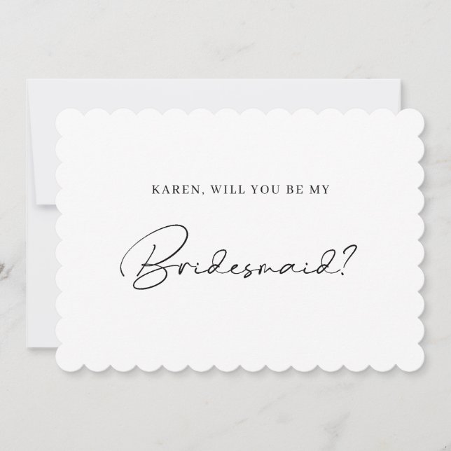 Frieri kort för minsta skalopade kant-bridesmaid (Framsida)