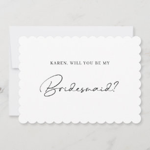 Frieri kort för minsta skalopade kant-bridesmaid