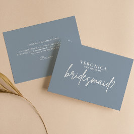 Frieri kort för Modern Minimal Dusty Blue Bridesma