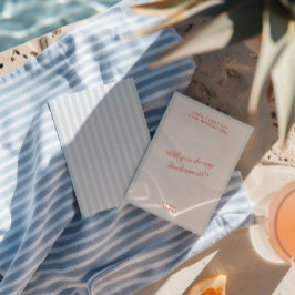 Frieri kort för Retro Modern Vintage Blue Bridesma