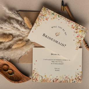 Frieri kort för Rustic Fall Beige Bridesmaid