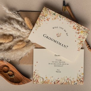 Frieri kort för Rustic Fall Beige Groomsman