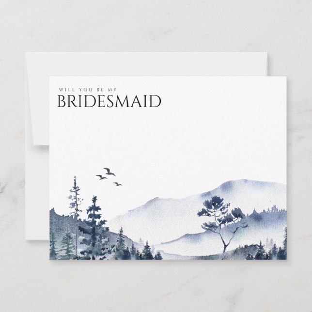 Frieri kort för Rustic Mountain Boho Bridesmaid (Framsida)