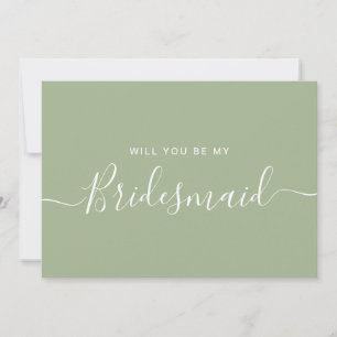 Frieri kort för Sage Grönt Blue Bridesmaid