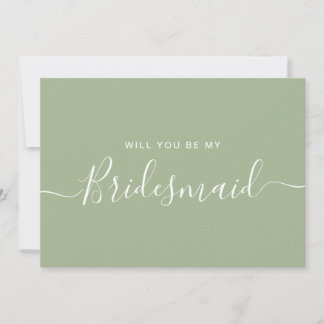 Frieri kort för Sage Grönt Blue Bridesmaid