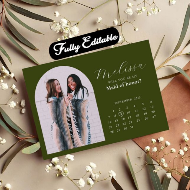 Frieri kort för Sage Grönt Minimal Arch Bridesmaid (Skapare uppladdad)