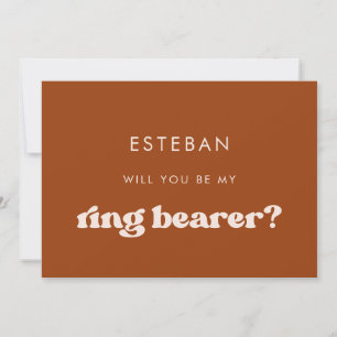 frieri kort för snyggt-retro-Orange Ring Bearer-