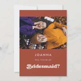 frieri kort för snyggt retro terracotta Bridesmaid