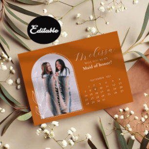 Frieri kort för Terracotta Minimal Arch Bridesmaid