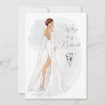 Frieri kort för vattenfärg Illustrated Bridesmaid