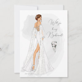 Frieri kort för vattenfärg Illustrated Bridesmaid