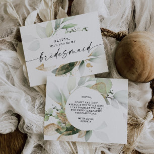 Frieri kort för vattenfärgen Greenery Guld Bridesm