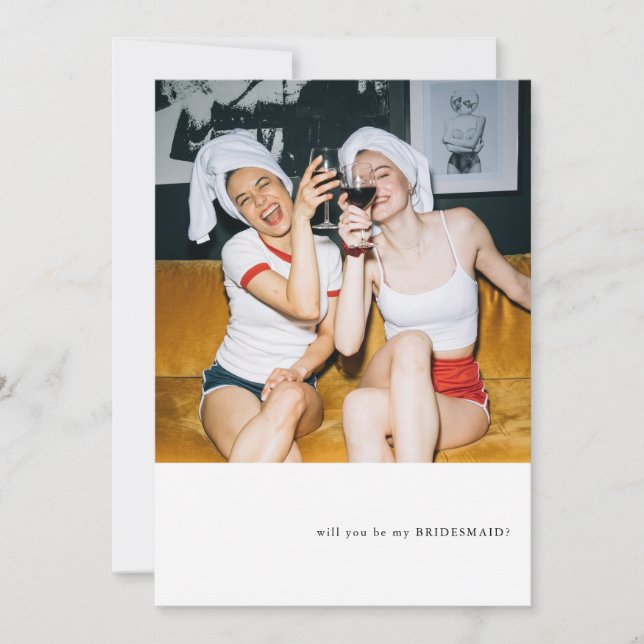 Frieri med enkelt fototema Bridesmaid Inbjudningar (Framsida)