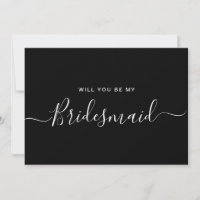 Frieri med minimalistisk svartvit Bridesmaid