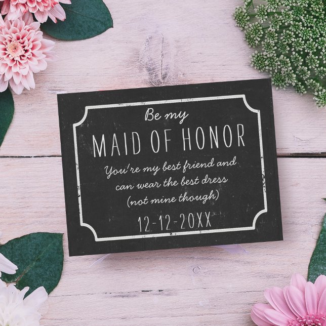 Frieri min Maid of honor-kalkboard Bröllop Magnetisk Inbjudningskort (Something chalkboard for your Maid of Honor request )