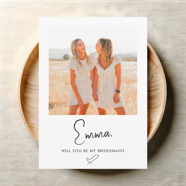 Frieri skript Namnteckning foto i Bridesmaid Inbjudningar (Skapare uppladdad)