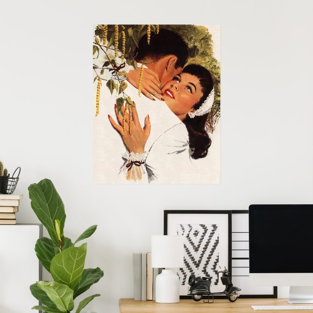 Frieri vintage bröllop, Kärlek och Romantik Poster (Hemmakontoret)