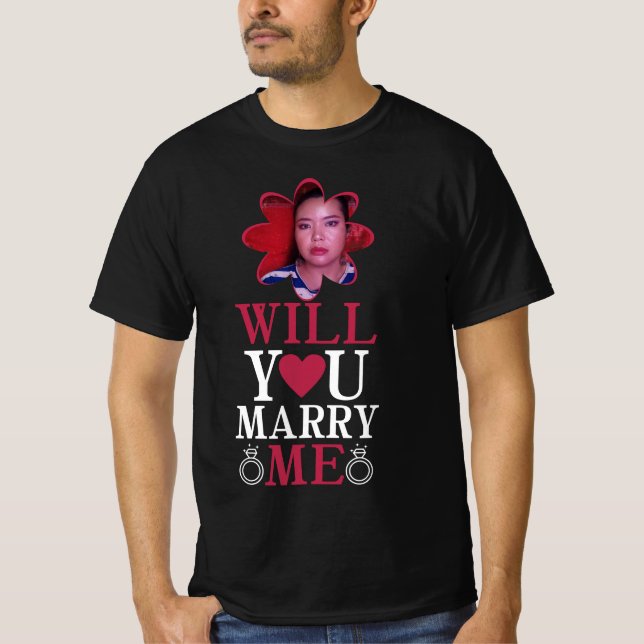 Frieri-Will you Marry Me-Förlovning-Anpassningsbar T Shirt (Framsida)