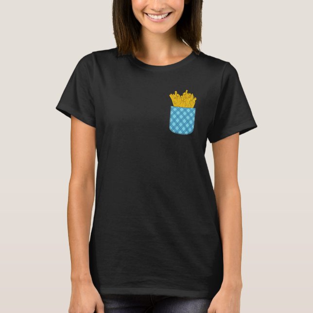 Fries Älskare Foodie Fast Food Cute Pocket Potato  T Shirt (Framsida)