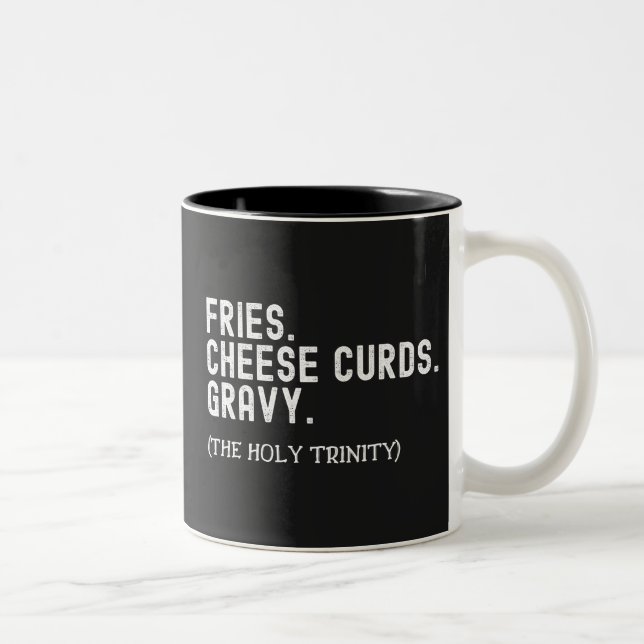 Fries Cheese Curses Gravy Heliga Trinity Två-Tonad Mugg (Höger)