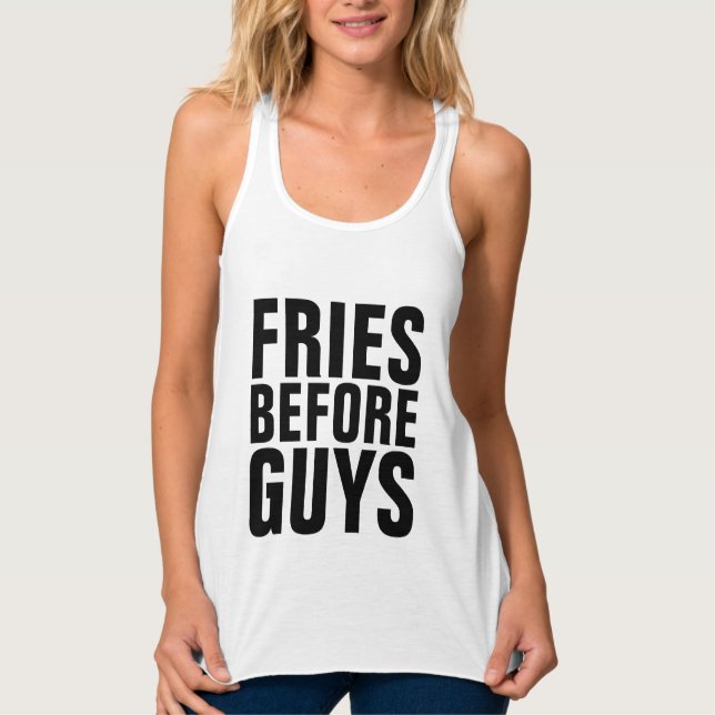 FRIES FÖRE GUYS Funny T-Shirts Linne Med Racerback (Framsida)