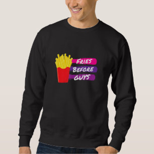 Fries, Fransk Fries, Cute Single Lång Ärmad Tröja