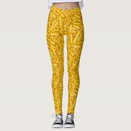 Fries Funny Tecknad Chip Mönster Leggings
