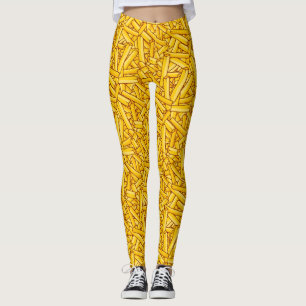 Fries Funny Tecknad Chip Mönster Leggings