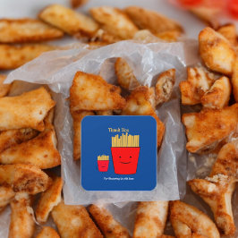 Fries Tecknad Fyrkantigt Klistermärke