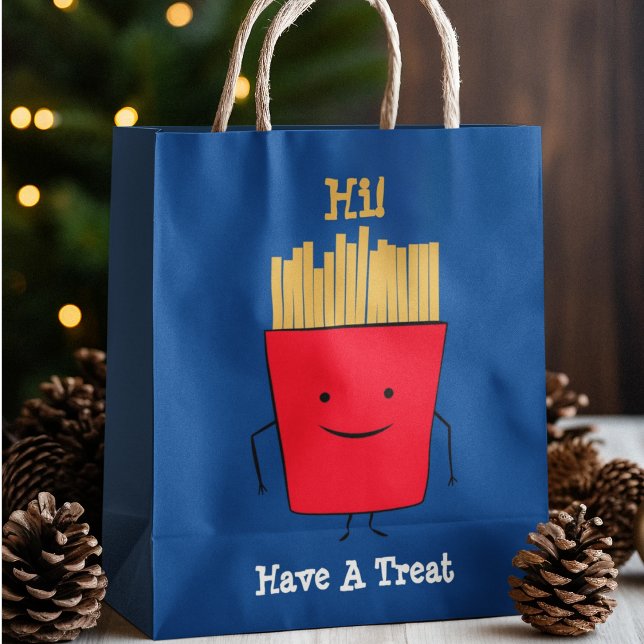 Fries Tecknad Gift Bag (gift bag, birthday surprise gift bag, teddy bear gift bag, wine gift bag, travel bag, use and throw )