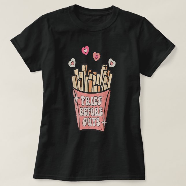Fries till killar Teenage Girls Dating Valentine D T Shirt (Design framsida)