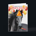 Friesan Black Horse Funny Birthday Kort<br><div class="desc">En vacker friesansk svart häst skickar roligt önskemål till den person som kärlek hästar eller har en underbar friesansk häst av sitt eget slag.</div>