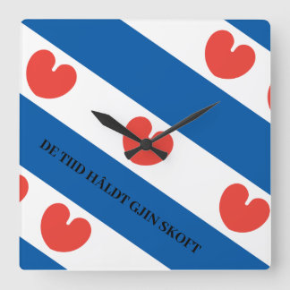 Friese klok met pompeblêd fyrkantig klocka