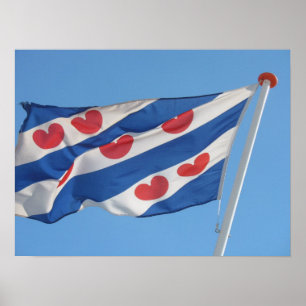 Friese Vlag, frisisk Flagga, Fryslan Photo Poster