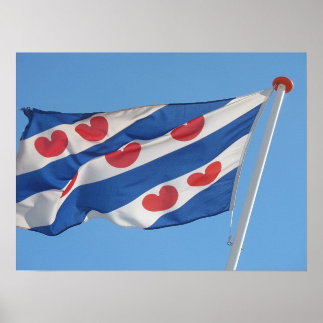 Friese Vlag, frisisk Flagga, Fryslan Photo Poster (Framsidan)