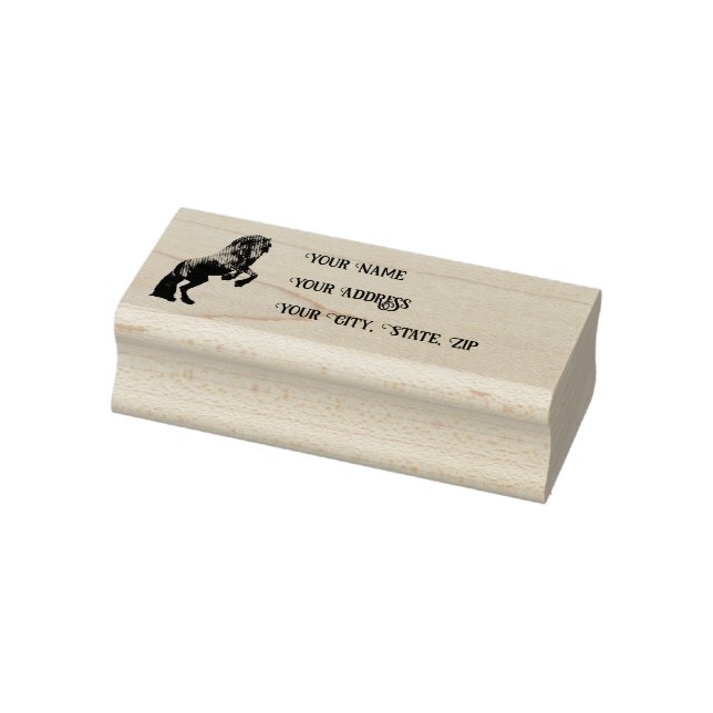 Friesian/black stallion, Personal Address stamp/3b Stämpel (Stämpel)