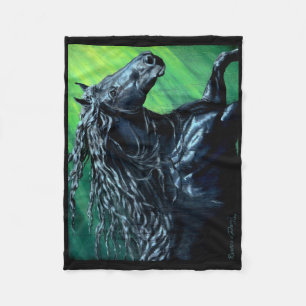 Friesian den svart skönhethingsten, spring fleecefilt