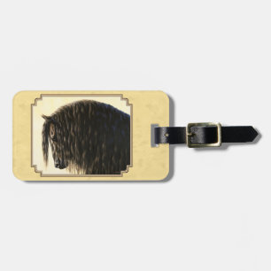 Friesian Draft Horse Gult Bagagebricka