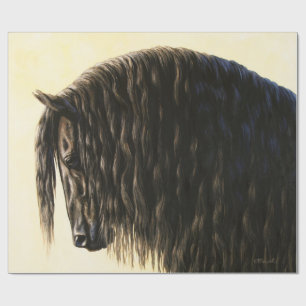Friesian Draft Horse Porträtt Presentpapper