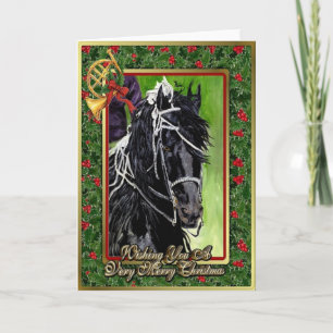 Friesian Dressage Horse Blank julkort Helgkort