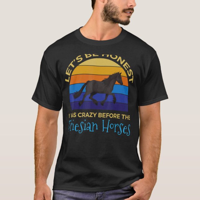 Friesian Häst Kläder   Stora Hästar  Design T Shirt (Framsida)