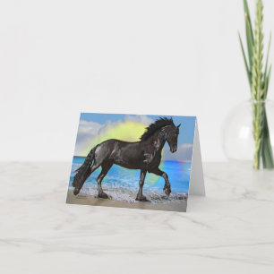 Friesian Horse Beach Kort
