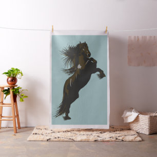 Friesian Horse - Fabric Tyg