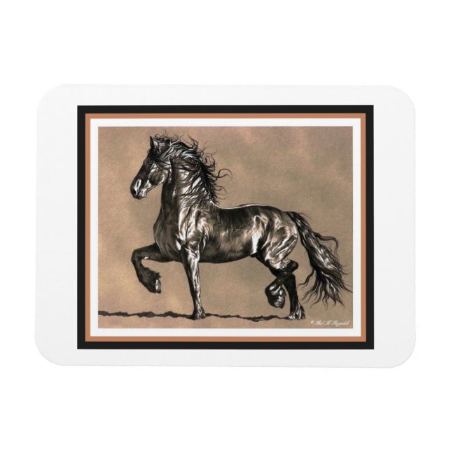 Friesian Horse Magnet (Horisontell)