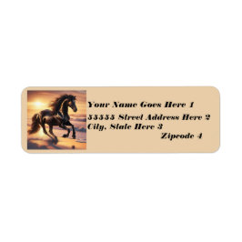 Friesian Horse Ocean Returadress Etikett