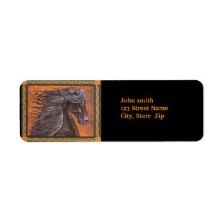 Friesian Horse Returadress Etikett