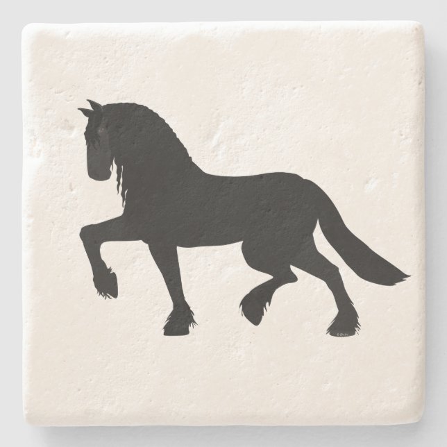 Friesian Horse Stone Underlägg (Framsidan)