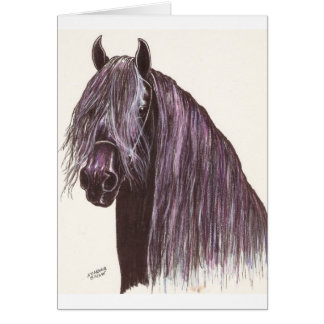 Friesian Horse Study Hälsningskort