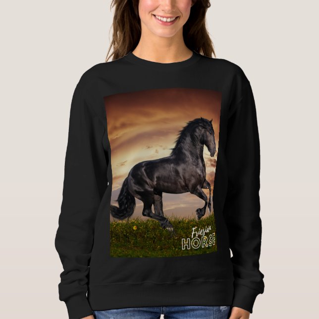 Friesian Horse T Shirt (Framsida)